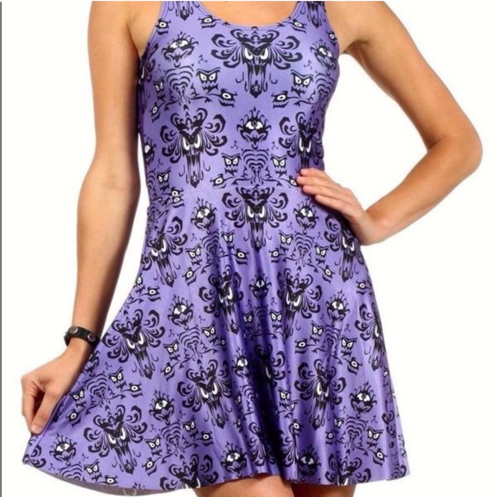 Poprageous Haunted Mansion Wallpaper Skater Dress
